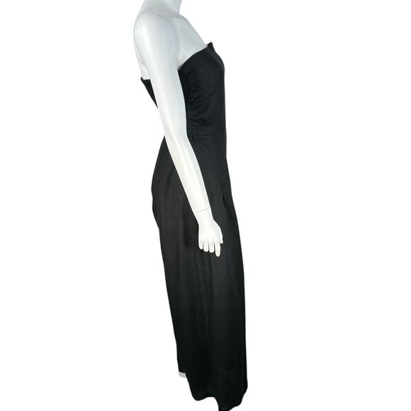 Faithful the Brand Alegrias Strapless Linen Jumpsuit Size 8 Black Vacation Beach - Picture 9 of 13